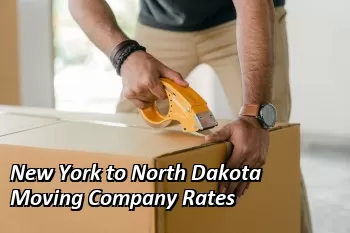 New York to North Dakota Moving Company Rates
